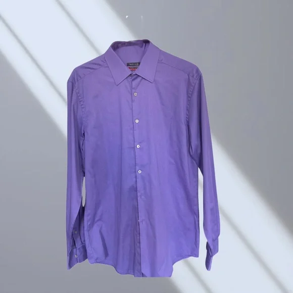 van heusen purple dress shirt Van Heusen Mens Dress Shirt Size 15-15.5 32/33 Medium Purple Button Up